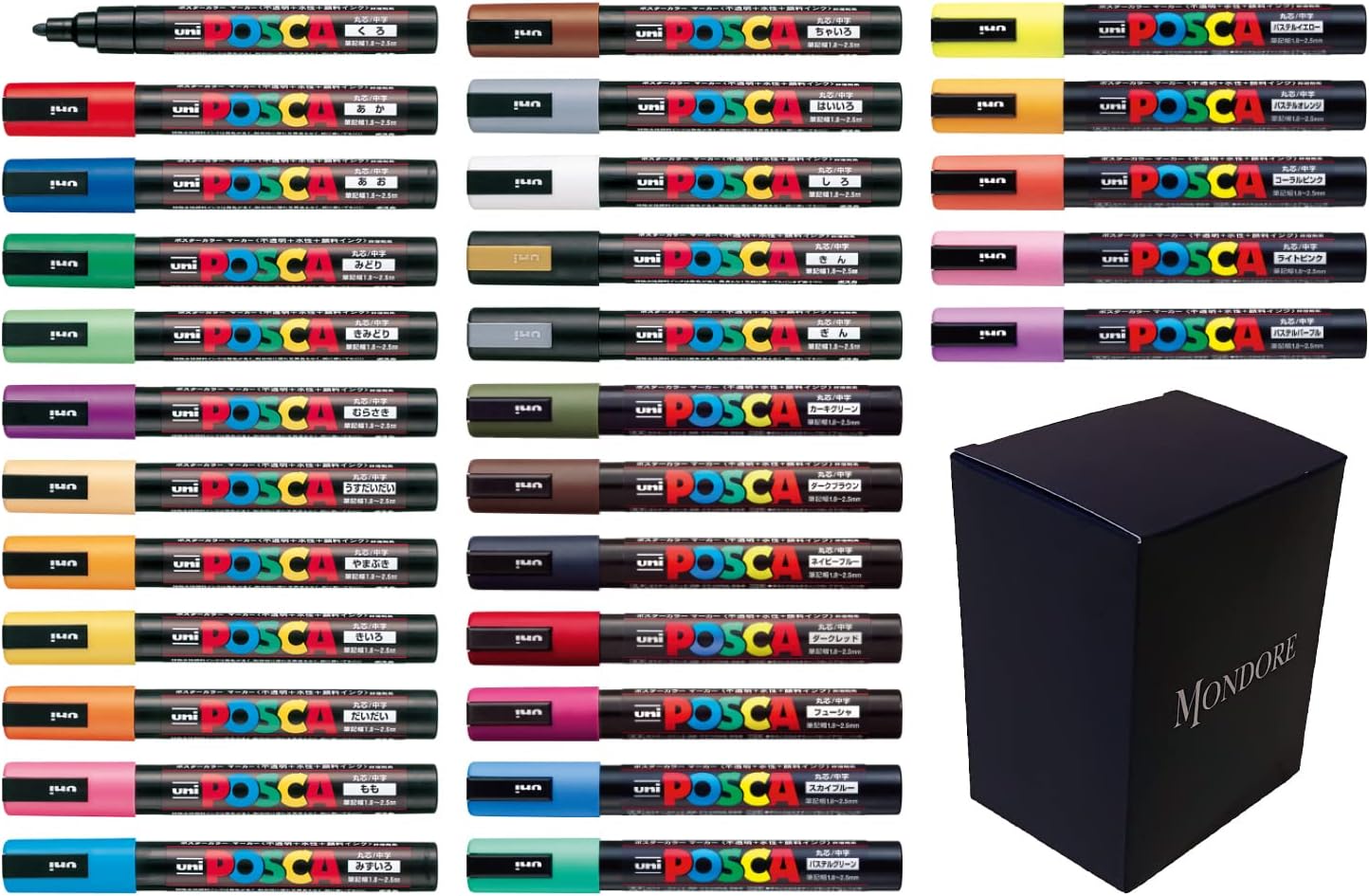 Posca Paint Marker Pen Medium Point PC-5M 29 Colors Full Set with Original Box Japan Import