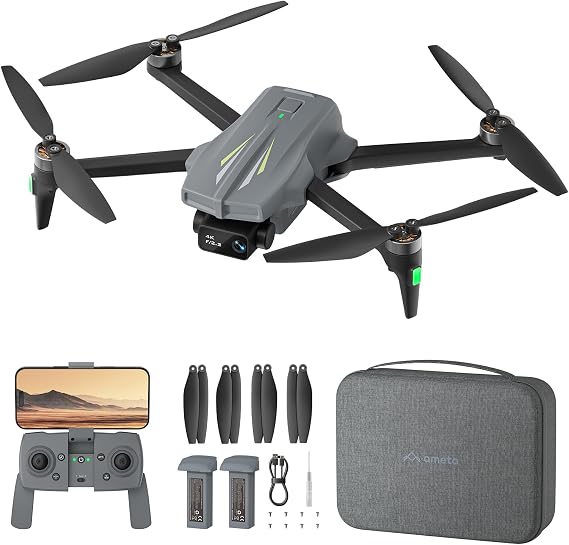 Ameta Drones with Camera for Adults 4k UHD, S20 GPS Drone for Kids and Beginners with Auto Return/50 Minutes/Brushless Motor/Altitude Hold/Beginner Mode, Cool Toys Gifts for Men Boys(Under 249g)