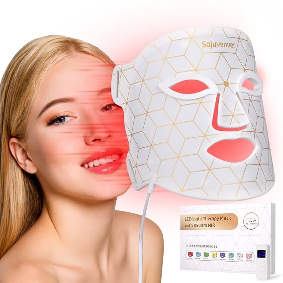 Red Light Therapy Mask for Face, 8 Color LED Mask for Anti-Aging