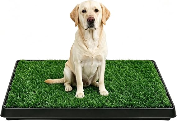 Dog Toilet with Artificial Grass Reusable Potty Training Mat for Puppies and Small Dogs Easy to Clean Dog Toilet for Balcony and Indoor Use 63 x 50 cm