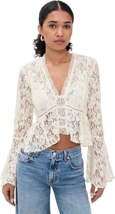 Free People Women's Whispering Love Lace Top