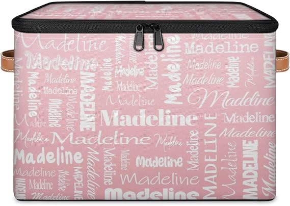 Custom Storage Basket with Name, Personalized Keepsake Box,Pink