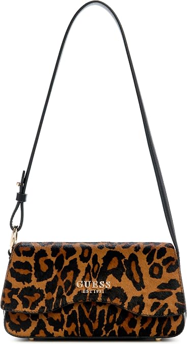 GUESS DOMITILLA FLAP SHOULDER BAG Women's LEO Shoulder Strap