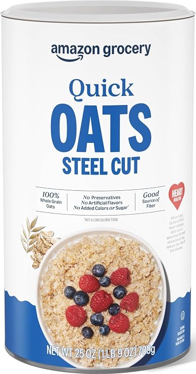 Amazon Grocery, Steel Cut Quick Oats, 25 Oz