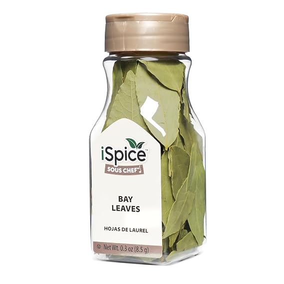 iSpice Whole Bay Leaf, Dried Herbs 100% Natural, Gluten Free, Green Bay Leaf Seasoning Well in Stew, Soup Sauce, Seafood, Meat and Vegetable Dishes|0.3 Oz (8.5g)