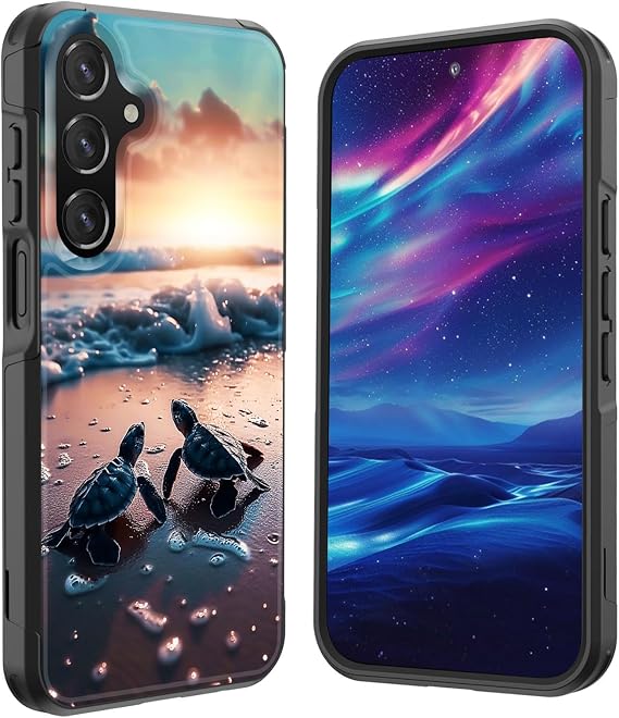 Galaxy A15 5G用ケース、10フィートの軍用グレードの落下保護 滑り止め 高耐久 耐衝撃携帯電話ケース Samsung Galaxy A15 5G 6.5インチ 2024年用 ウミガメ