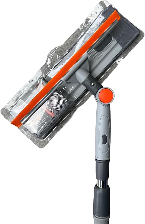 Ecelife Teleskopik Uzatılabilir Cam ve Yer Mop Paspas Seti Takımı Çeksil Döner Başlıklı - 1 Adet