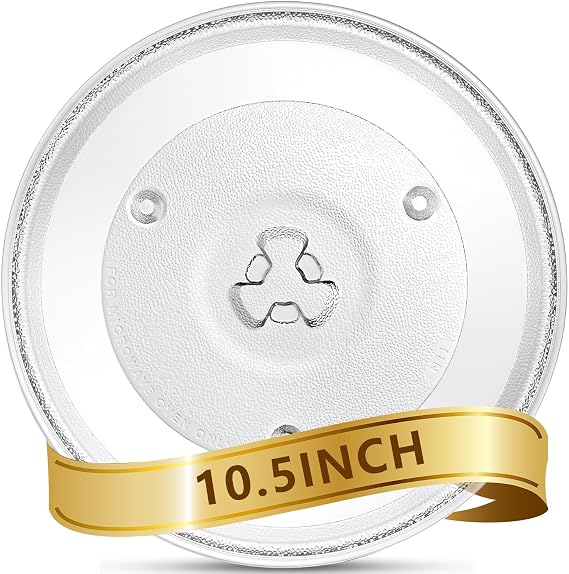 Microwave Plate Replacement, 10.5'' Virtually Universal Microwave Plate for Panasonic, Hotpoint, Magic Chef, LG, Kenmore, GE and Westinghouse, 10 1/2" Safe Plate, Easy to Clean