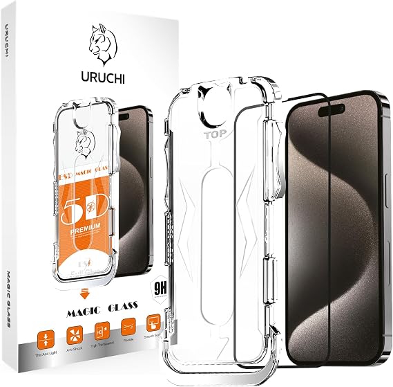URUCHI Xiaomi Redmi 14C İle Uyumlu Hizalama Aparatlı ve Takılırken Camın Altında Kesinlikle Toz Bırakmayan Darbelere Karşı Ekstra Güçlü Ekran Koruyucu Cam