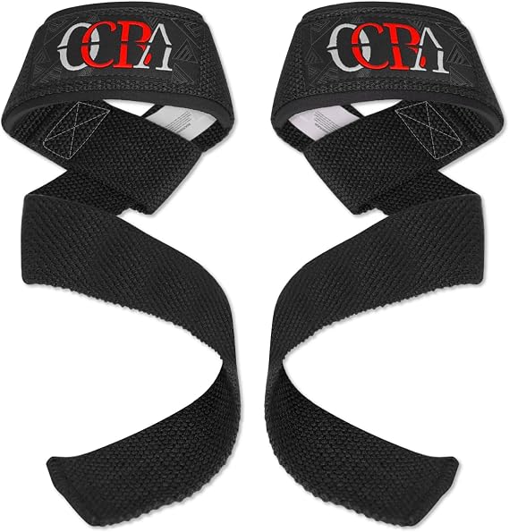OCBA Wrist Straps Wraps for Weightlifting Heavy Duty Wrist Wraps Cotton Padded Gym Wrist Supports Bodybuilding Powerlifting Fitness Grips One Size Fits All with Thumb Support