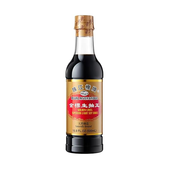 Pearl River Bridge Golden Label Superior Light Soy Sauce, Plastic Bottles, 16.9 oz.
