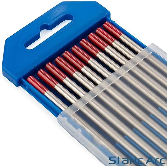 10x TIG Welding Tungsten Electrode Tips Blue/Gold/Green/Grey/RED/White 1.6/2.4/3.2mm (Red 2% Thoriated, 3.2mm)