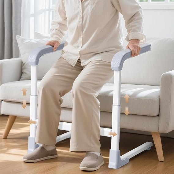 Stand Assist Aid with Adjustable Height & Width for Elderly, Couch Stand Assist Supports Up to 330 lbs, Mobility Standing Aid Rail for Couch, Sofa, Chair Use, Idea for Patients, Seniors and Disabled
