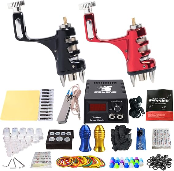 Motor Professional Tattoo Machine Set, Two Tattoo Equipment For Secant And Fogging, Lcd Digital Display Tattoo Power Supply, Suitable For Beginners Set