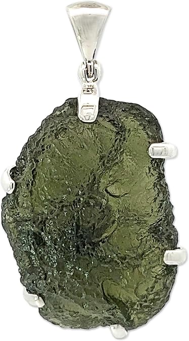 Moldavite Pendant Necklace (22") Green