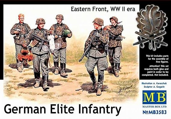 Master Box Models "German Elite Infantry", Eastern Front, WWII era - 5 Figures Set (1/35 Scale)