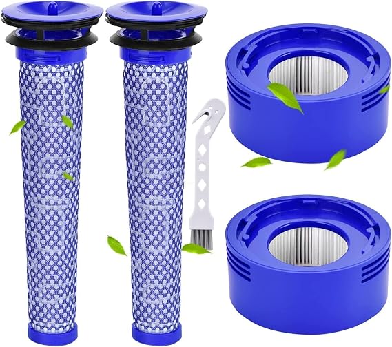 V7 Filter Replacement for Dyson V7 V8 Animal Absolute, SV10 Cordless Vacuum | for Dyson Vacuum Cleaner Patrs, Parts# Dy-96566101 & Post-Filter Dy-96747801, 2Pack
