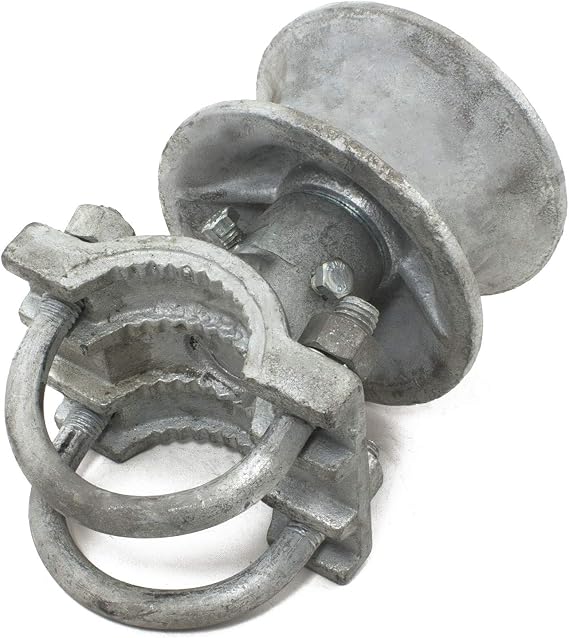 3" Round Post x 2 1/2" Round Gate Frame Steel Cantilever Roller for Sliding Gates - 5 3/4" Wheel (4-Pack)