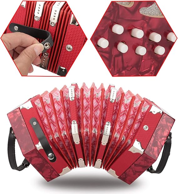 Lightweight 20 Button Concertina Accordion for Beginners and Children