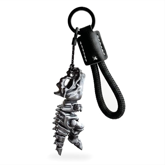 GABOX Dinosaur Skeleton Leather Keychain Strap