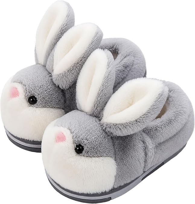 Cute Bunny Slippers For Women Plush Rabbit Long Ear Warm Winter House Shoes