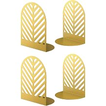 QiMing Leaf Bookends for Books,2 Pair Metal Book Holders for Office Shelves Adults & Kids Gift