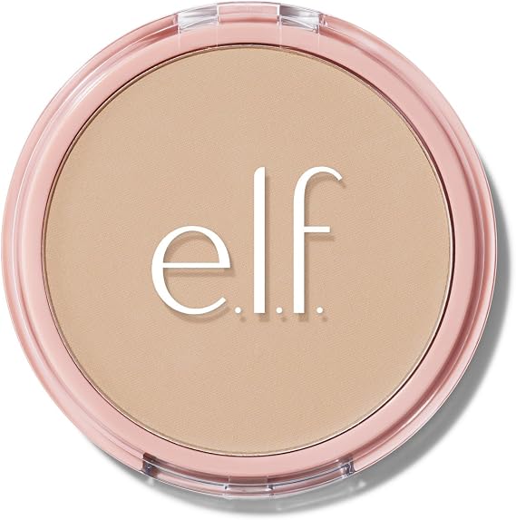 e.l.f. Halo Glow Powder Filter, Pressed Finishing Powder, Buildable Coverage, Crease-Resistant, Blurs the Appearance of Pores, With Velour Puff and Mirror, Vegan & Cruelty-Free, Light Neutral