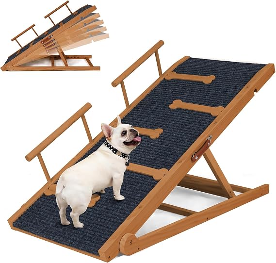 Dog Ramp for Bed, Ramp for Dogs to Get On Bed, 5 Adjustable Dogs Ramp