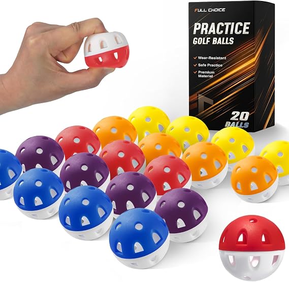 20 or 40 Practice Golf Balls, Airflow Design, Limited Flight