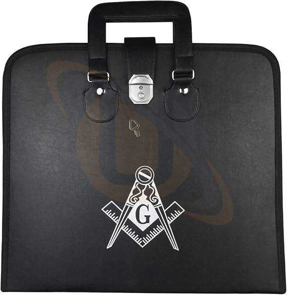 Masonic Regalia Blue Lodge Apron Case Master Mason Printed Square Compass & G