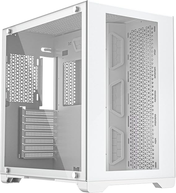 iONZ KZ-Z - PC Gaming Case, ATX Mid Tower - Dual Chamber Dynamic Advanced Series, White Tempered Glass (Case only)