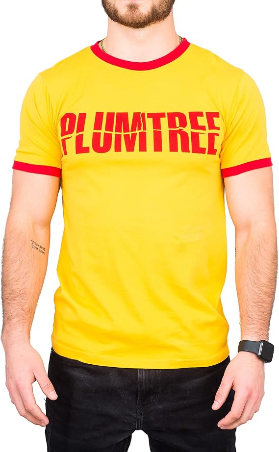 Scott Pilgrim Shirt Plumtree Band Logo Gold T-Shirt Tee for Cosplay Costume
