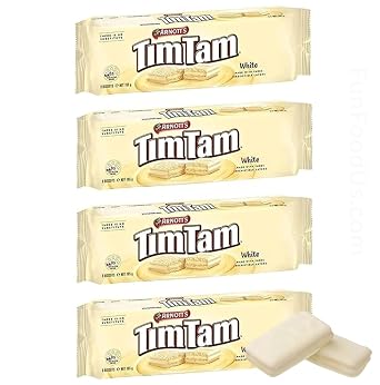 (Pack of 4 x 165g Ea) Tim Tam WHITE Chocolate Biscuits, Imported from Australia