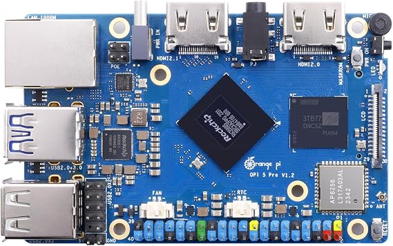 Orange Pi 5 Pro 16GB LPDDR5 RK3588S 8 Core 64 Bit Single Board Computer, 8K Video Decoding 2.4GHz Frequency WiFi Bluetooth Open Source Board Run Orange Pi OS, Android, Debian, Ubuntu