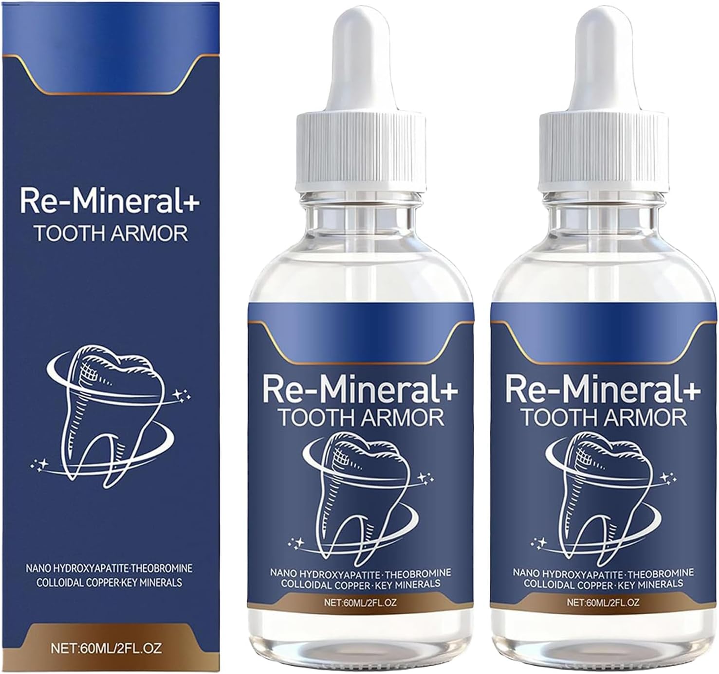 Bettinay 2 Pcs Nano Hydroxyapatite Tooth Repair Serum, Dental Cavity Healing Tooth Armor for Enamel Repair and Sensitivity Relief