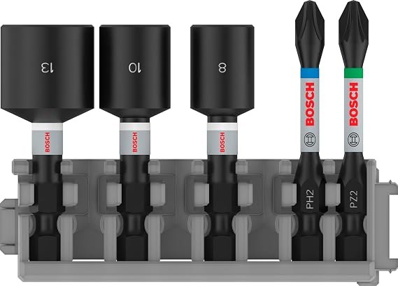 Bosch Professional Accessories 2608522350 Impact-Lokma Anahtar 8/10/13 + Bits, 0 W, 0 V