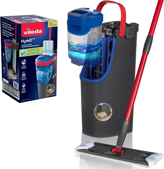 Vileda H2PRO%100 Kirli ve Temiz Suyu Ayıran Temizlik Seti & Mikrofiber Mop