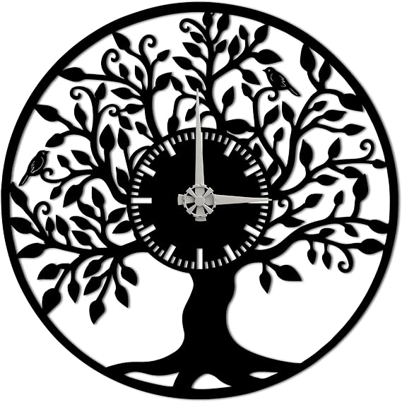 Tree of Life Wall Clock Silent Modern Clock with Nature-Inspired Tree Design Unique Decorative Wall Art for Living Room, Kitchen, or Office (35.4"x35.4")