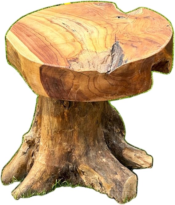 Darthome Teak Root Mushroom Stoo 40x40x40cm Hand Carved Wood Heavy Round Outdoor Seat Chair Table