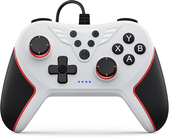 RivalPlay PC Controller Wired Game Controller for PC, Windows 11, 10, 7 & 8 with Paddles, 3-Level Vibration, Mappable Buttons & Textured Grips White