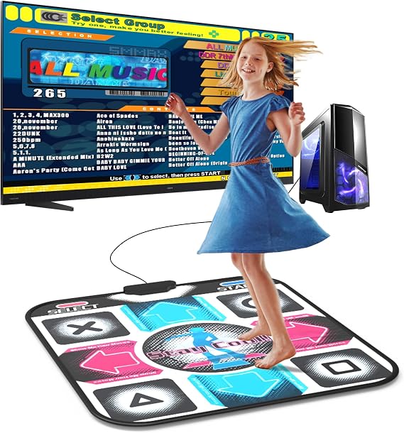 USB Dance Mat for PC/Computer, Upgraded Dance Pad for Home Entertainment & Exercise, Dancing Game Installer Included, Only Compatible with Windows System (Pattern-A)