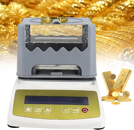 Electronic Gold Tester, Digital Gold Purity Tester Meter with 0.001g/Cm³ Accuracy, Gold Purity Content Detector, Precious Metal Analyzer with Lcd Display 1200K