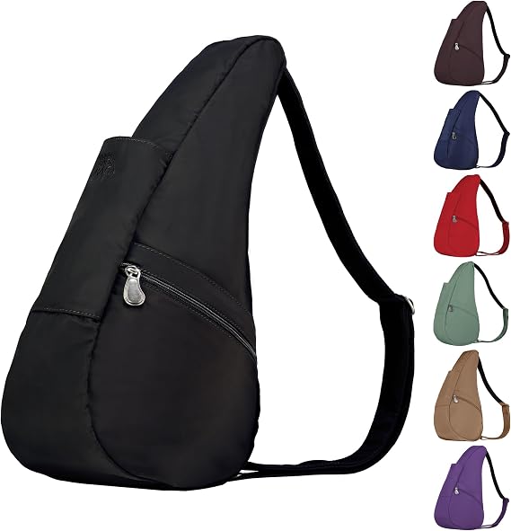 AmeriBag Healthy Back Bag 15" Microfiber Crossbody Sling | Organized Ergonomic Shoulder Bag for Everyday Use, Travel & Walking Comfort