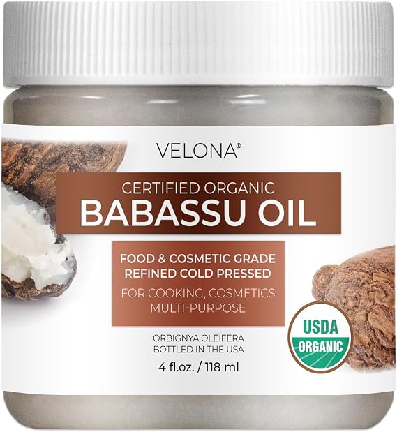 velona USDA Organic Babassu Oil - 4 fl oz, Cold Pressed, Refined, In Jar