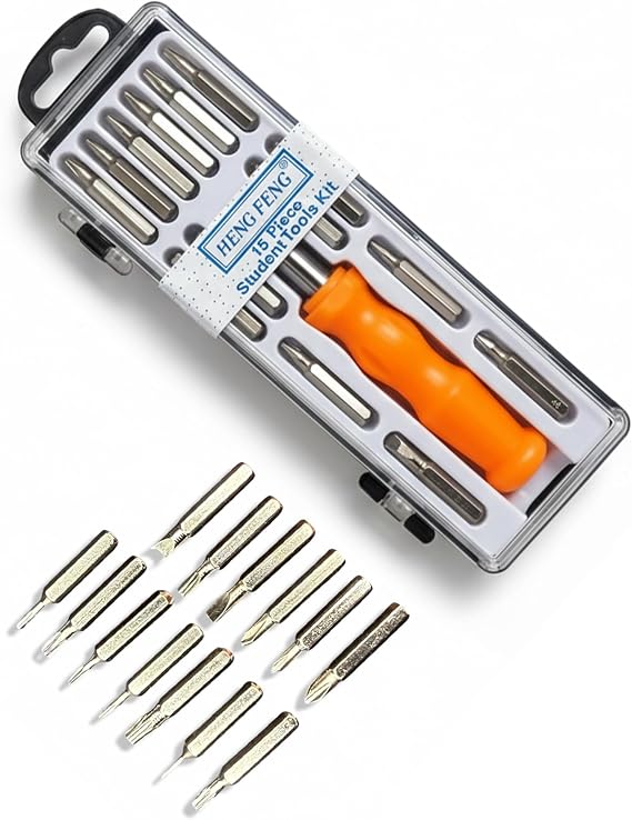 15PCS Screwdriver Tool Kit – Chrome Vanadium Steel Precision Flat, Philips & Torx Screwdrivers for DIY, Electricians, Mechanics & Home Repairs – Comfortable Non-Slip Handles, Reliable Hand Tool Set