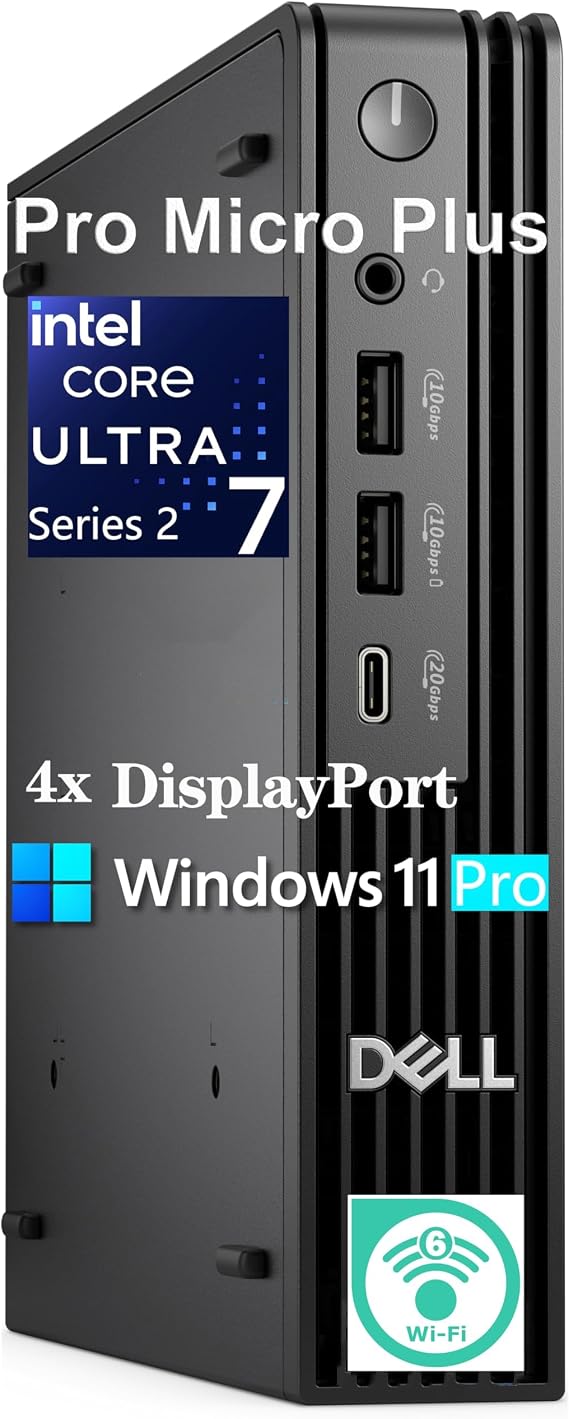 Dell Pro Micro Plus Desktop Computer, Intel Ultra 7 265, 16GB RAM 1TB SSD