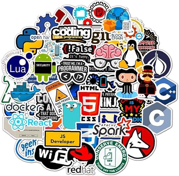 50 pcs Programming Sticker Technology Software Program Data Computer Sticker Geek Computer Laptop Phone Notebook Random Style