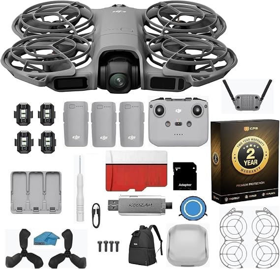 DJI Neo 2 Fly More Combo with RC-N3 Remote & | 3-Battery 4K Drone Bundle | Includes Backpack, Landing Pad, 128GB MicroSD & Strobe Lights