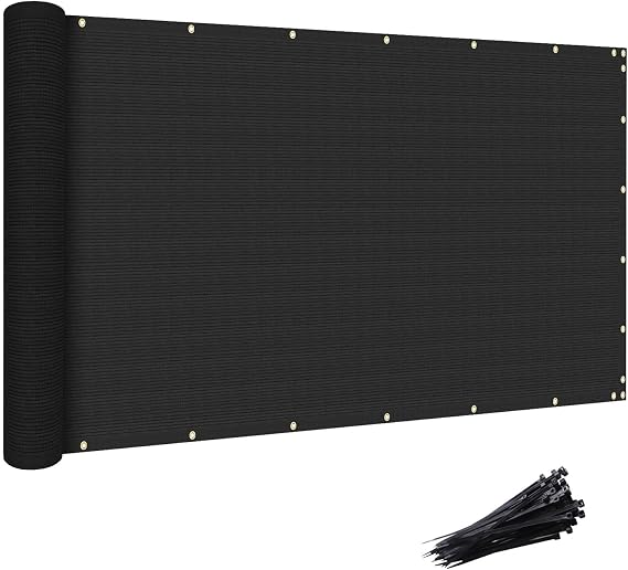 Privacy Screen Fence 8'x50' Heavy Duty Fence Panels, Black