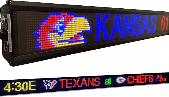 The Playbook LED Sports Ticker Sign | Live Scoreboard | for Man Caves, Offices and Businesses | Custom Selection Feed (Mobile App), 63" Length